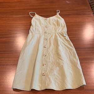 Green and white sun dress